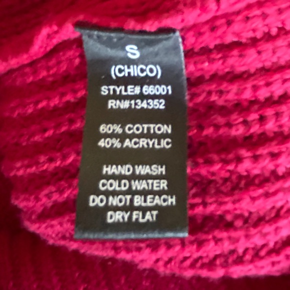 Ambiance Apparel Red Long Sleeve Turtleneck Soft Sweater Size Relaxed Small - Picture 3 of 5